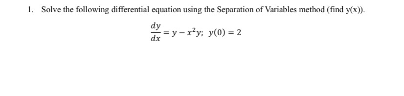 Solve the following differential equation using