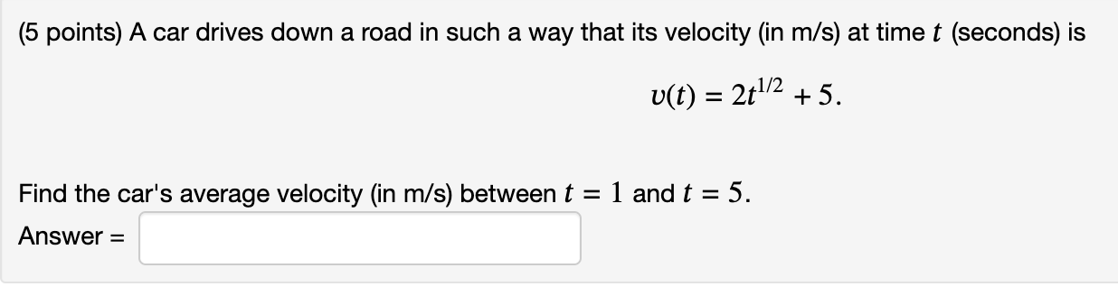 ( m ) / ( s ) t ( seconds ) is v ( t ) = 2 t ^ (