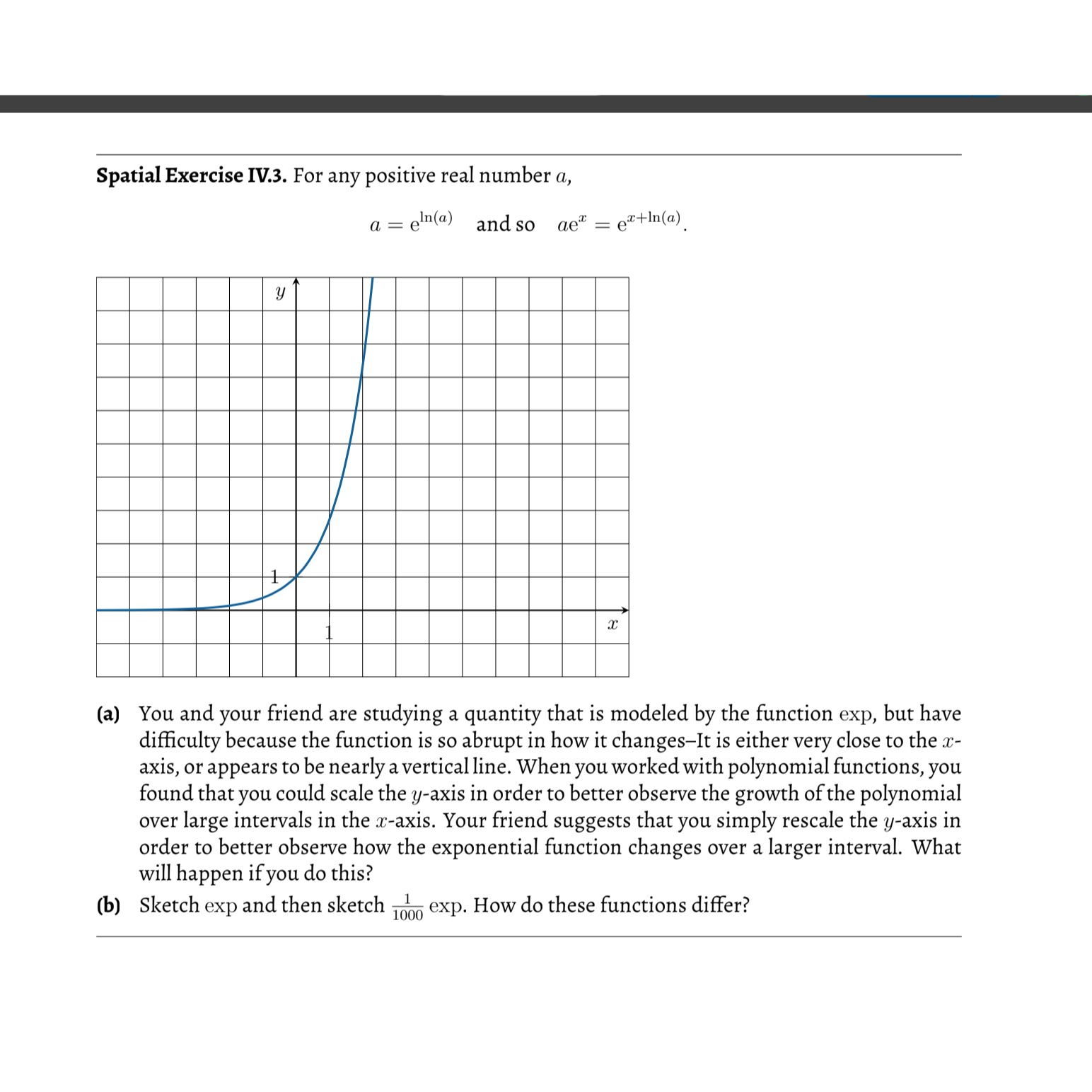 Spatial Exercise IV . 3 . For any positive real