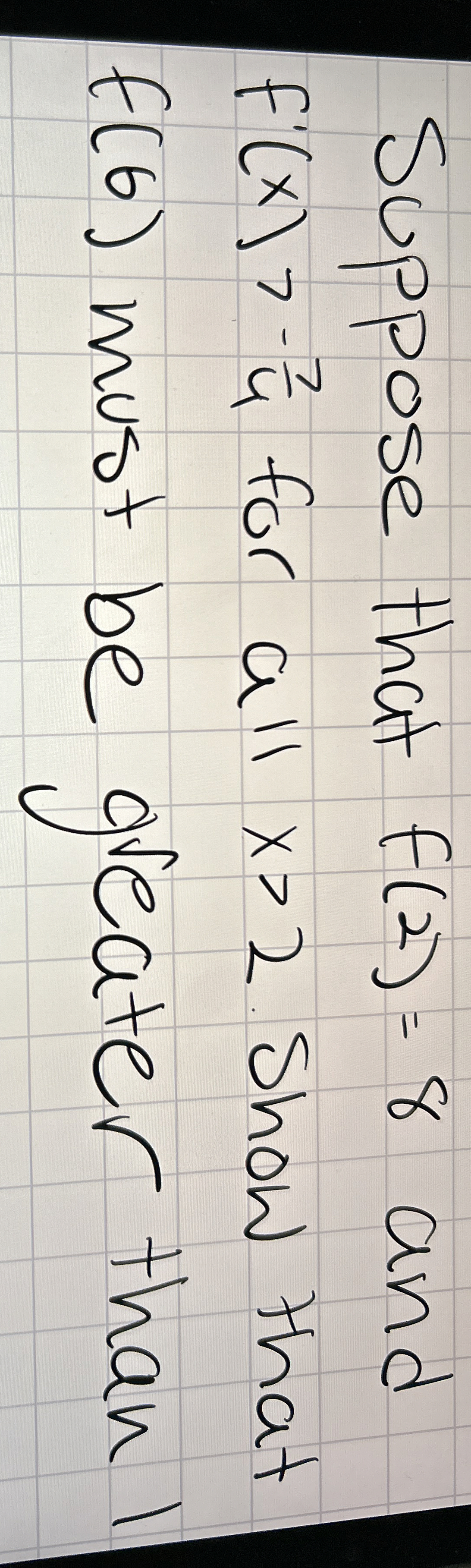 Suppose that f ( 2 ) = 8 and f ' ( x )  style=