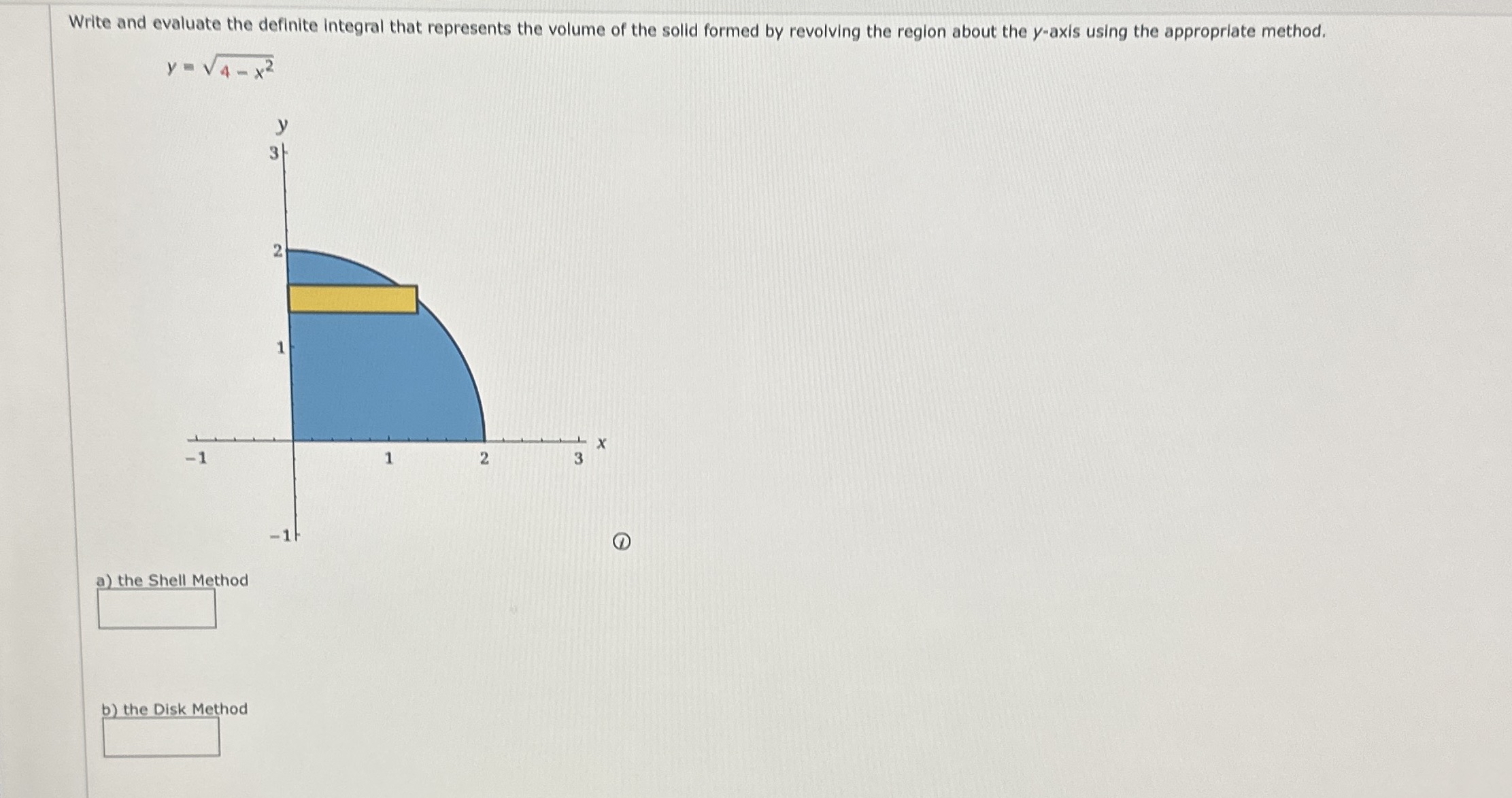 Write and evaluate the definite integral that