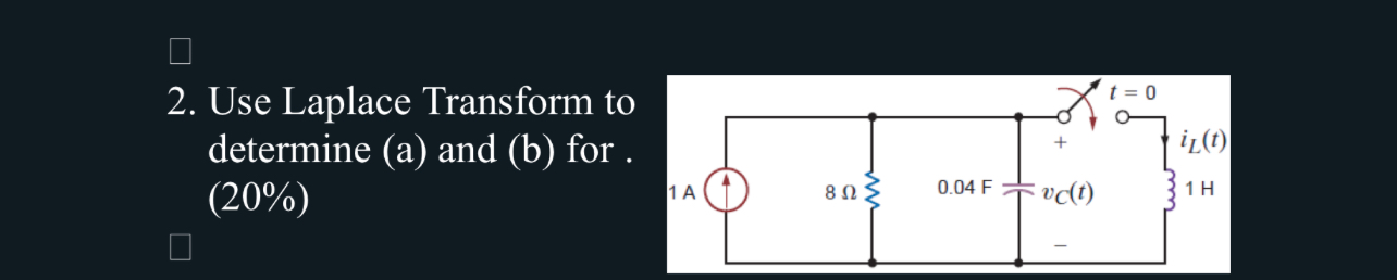 Use Laplace Transform to determine ( a ) and ( b