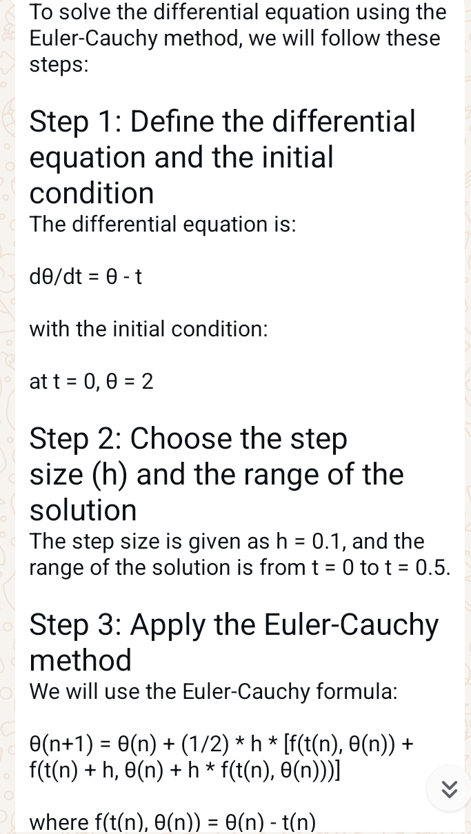 To solve the differential equation using the