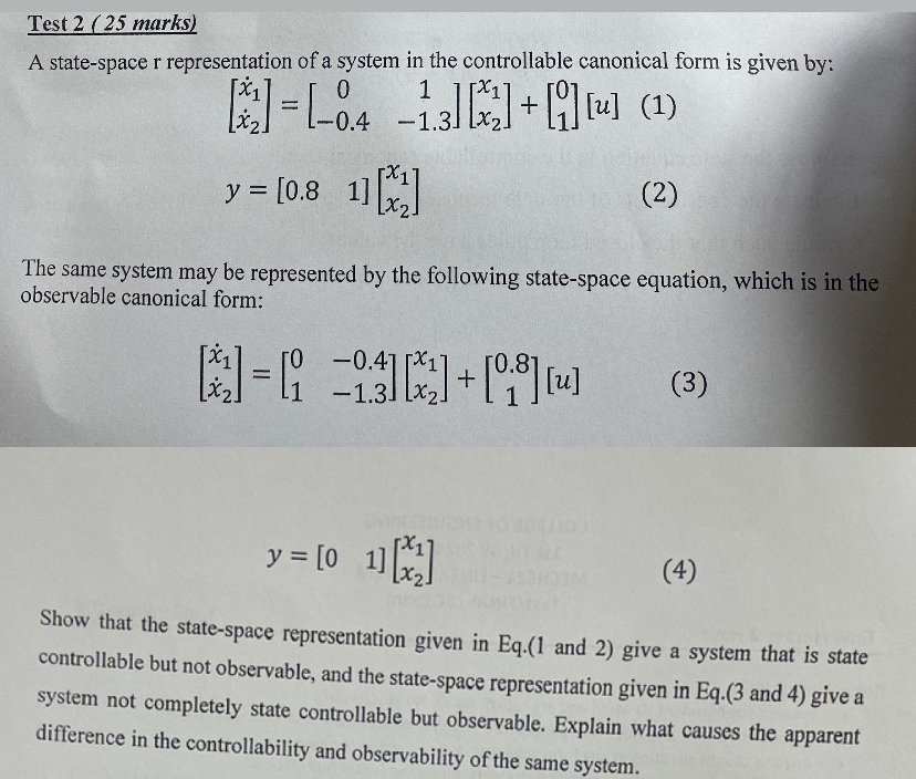 Test 2 ( 2 5 marks ) A state - space r