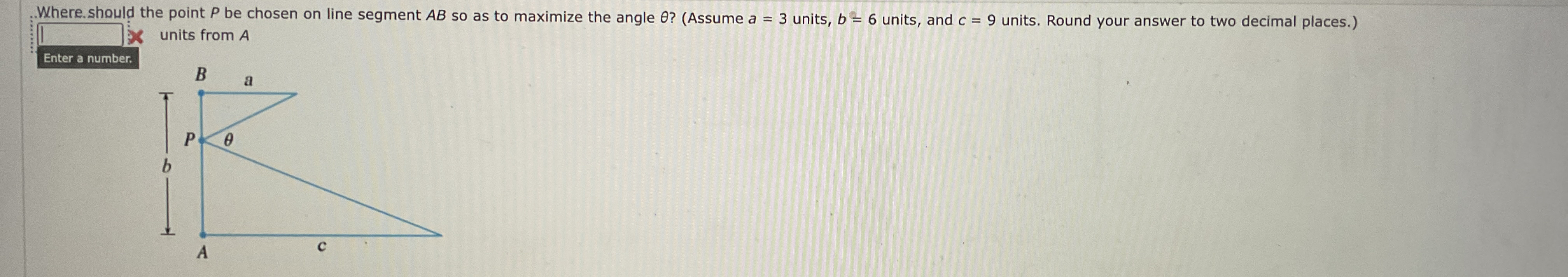 Where. should the point P be chosen on line