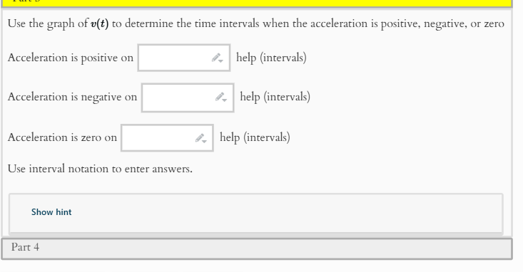 Use the graph of \ ( \ boldsymbol { v } ( \