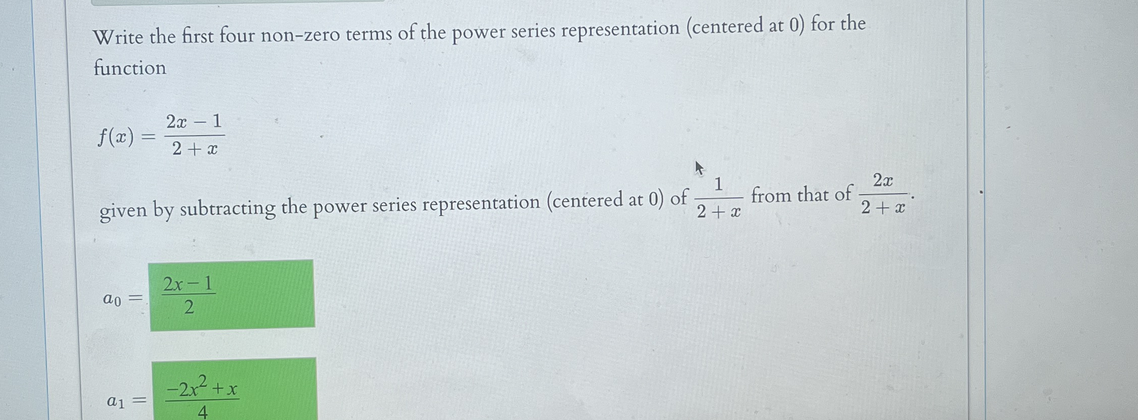 Write the first four non - zero terms of the
