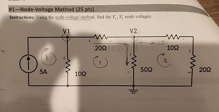 # 1 - Node - Voltage Method ( 2 5 pts )
