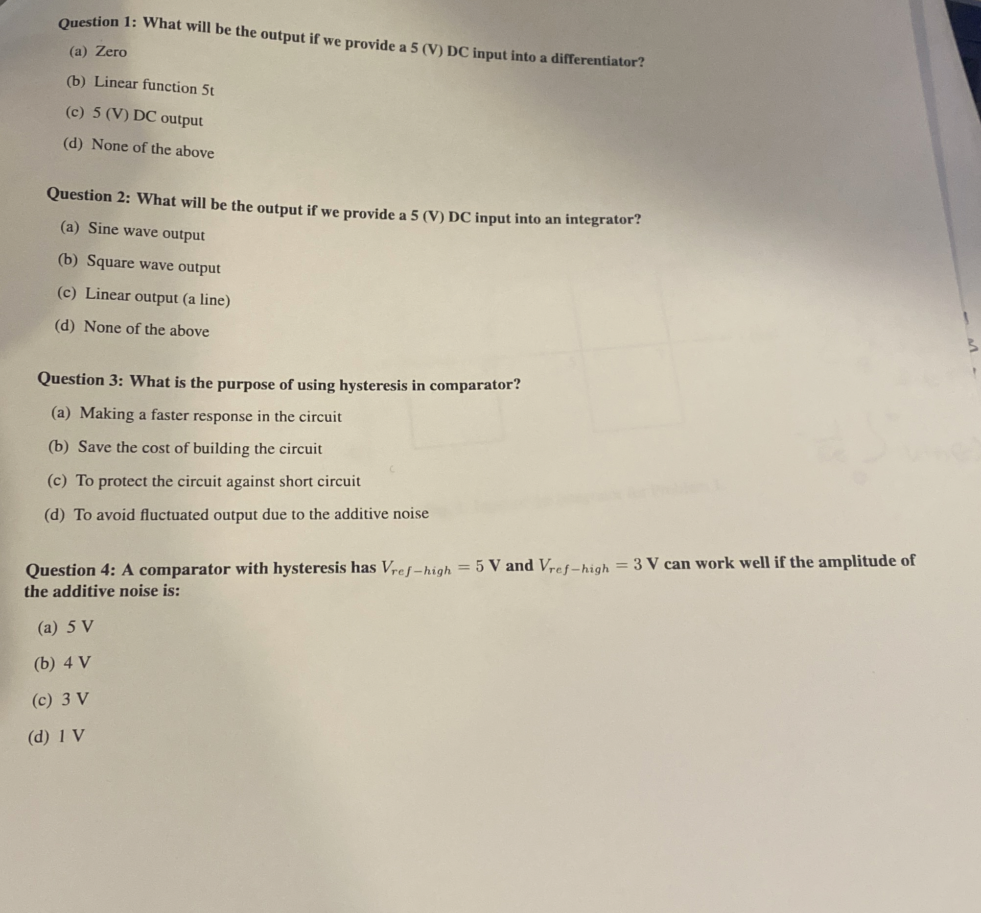 Question 1 : What will be the output if we