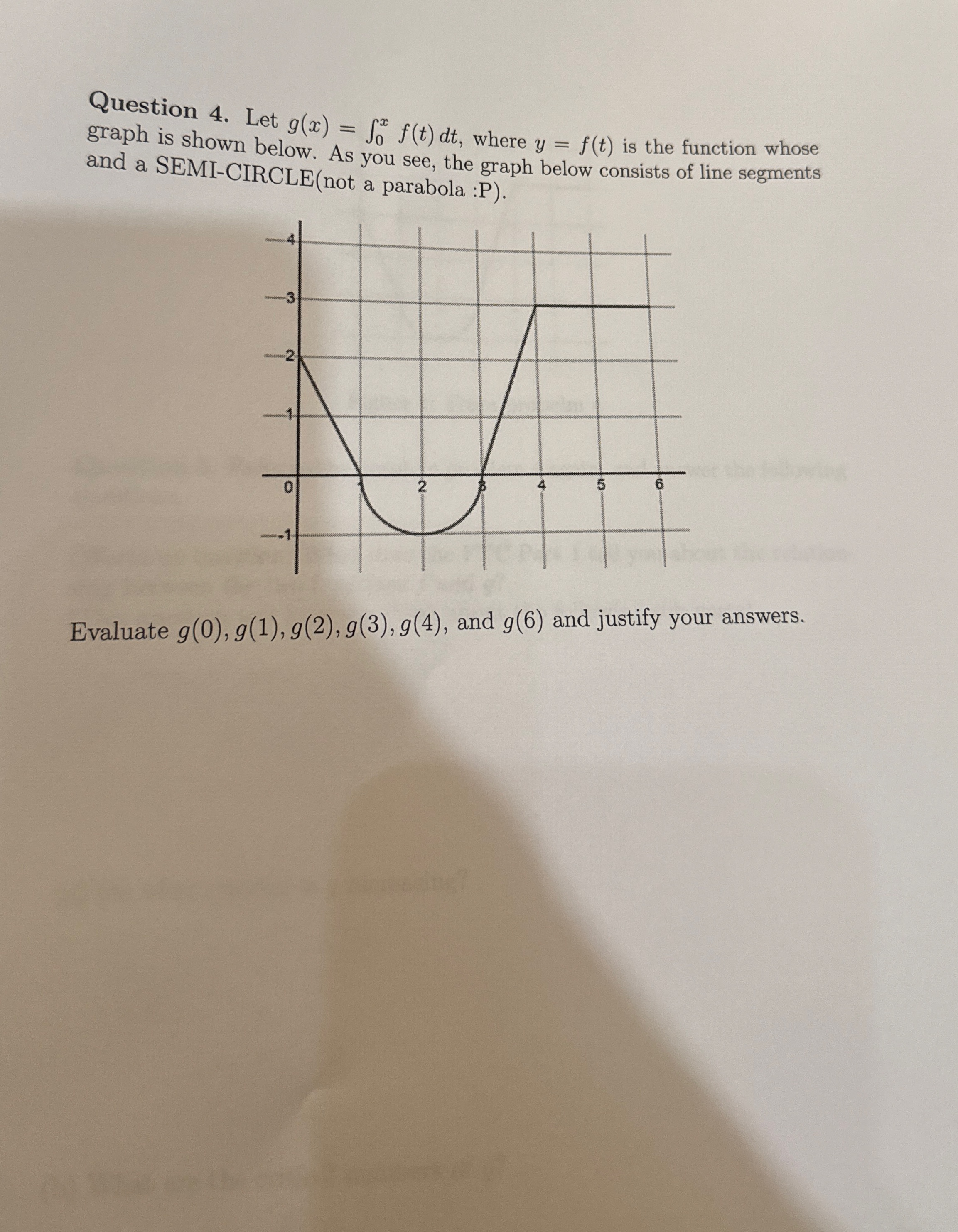 Question 4 . Let g ( x ) = 0 x f ( t ) d t ,