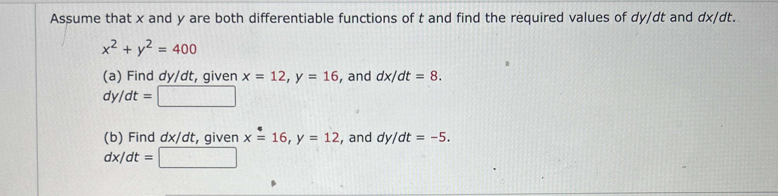 Assume that x and y are both differentiable