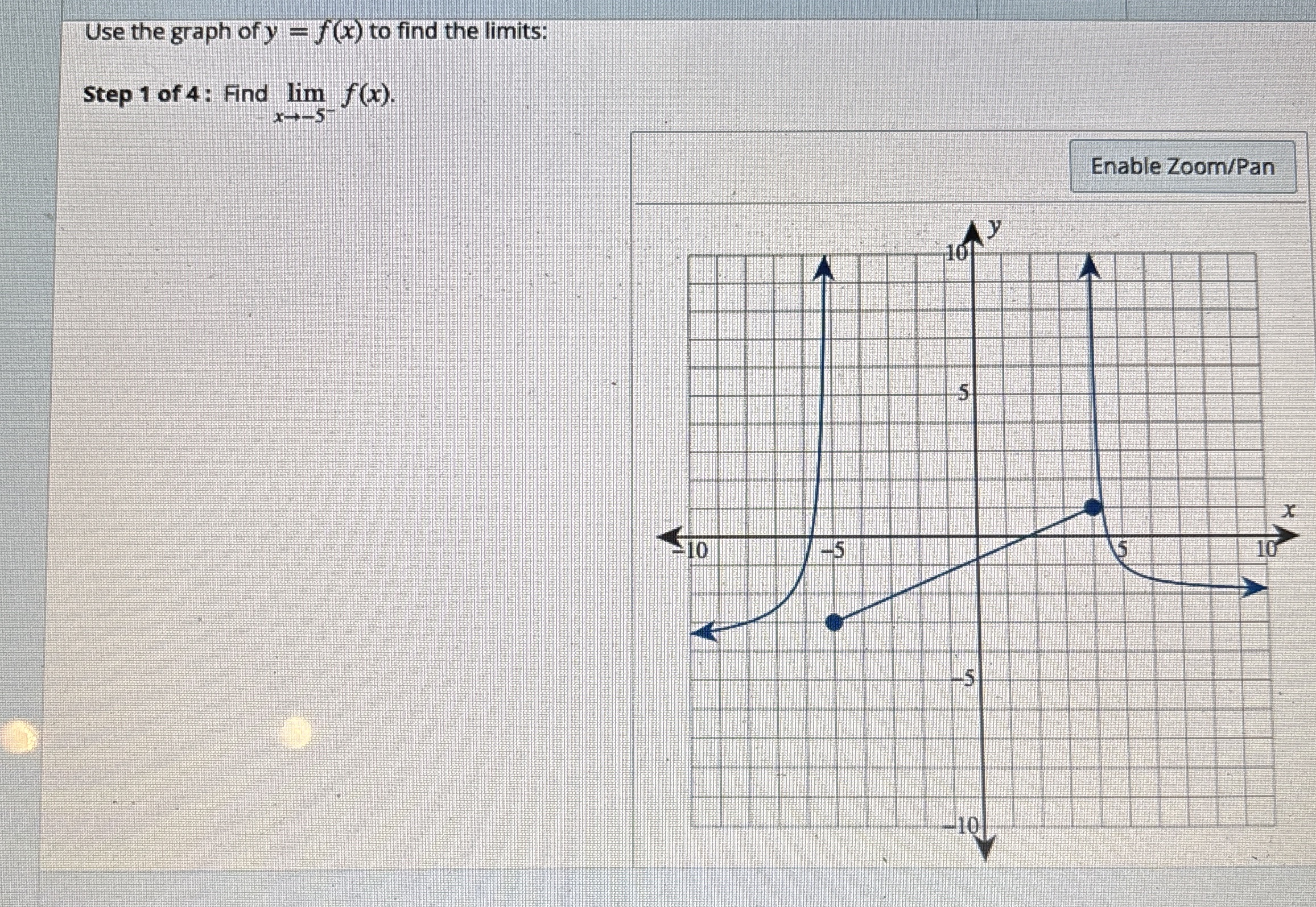 Use the graph of y = f ( x ) to find the limits: