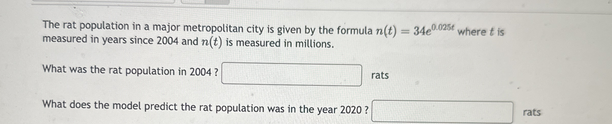 The rat population in a major metropolitan city