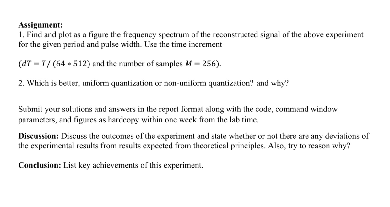 Can you do it in simulink? Assignment: Find and