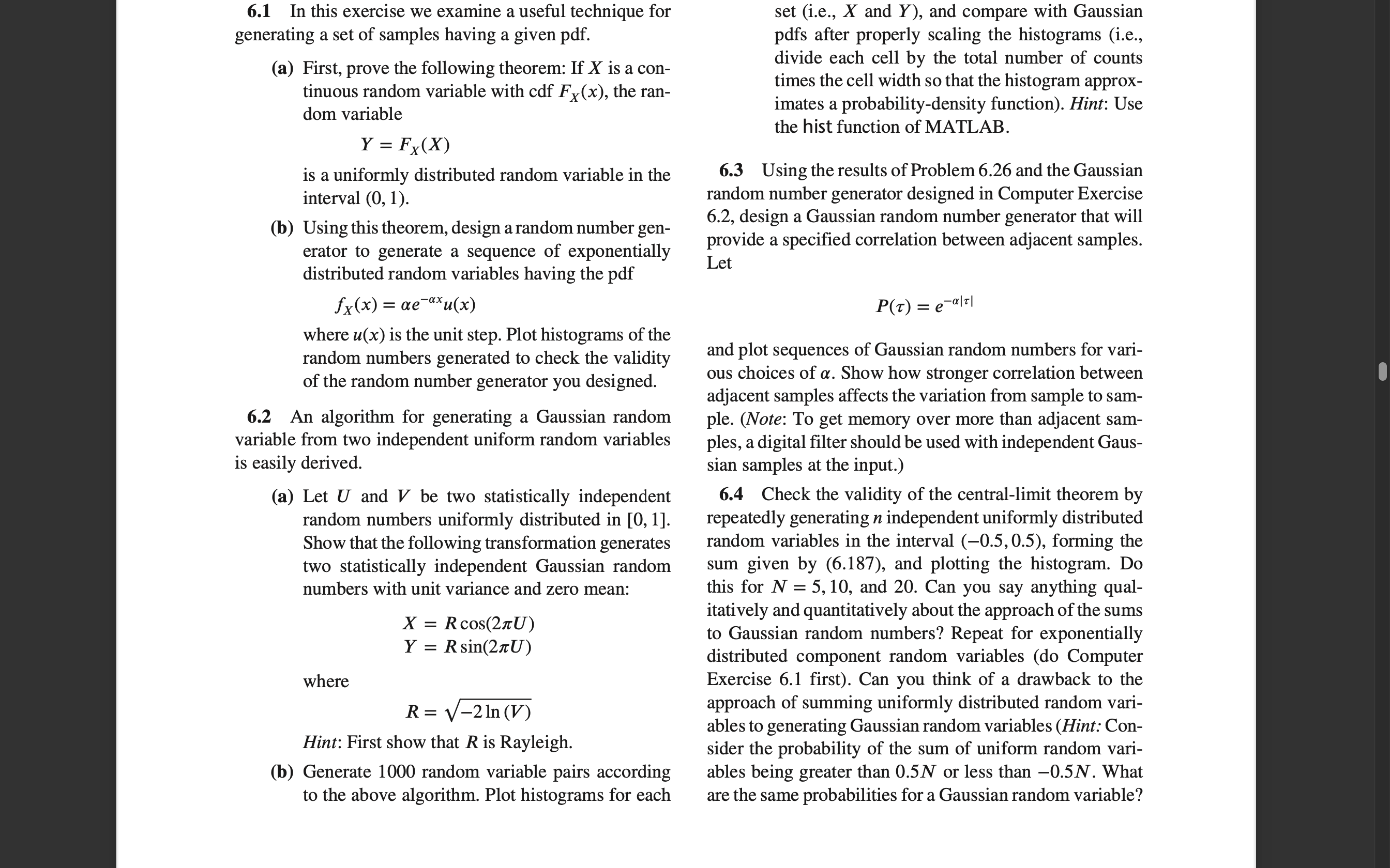 I need the matlab code for 6 . 2 An algorithm for