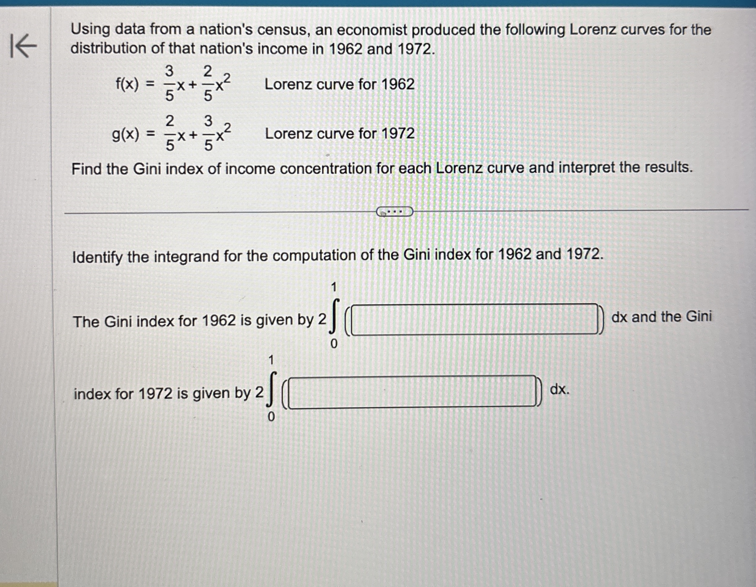 Using data from a nation's census, an economist