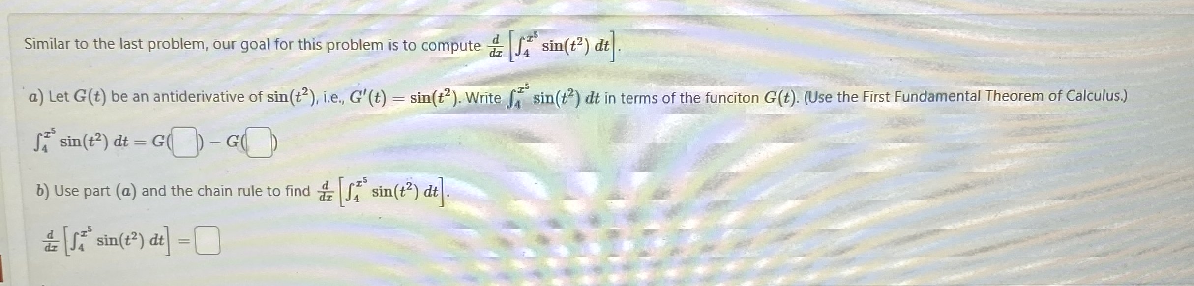 Similar to the last problem, our goal for this