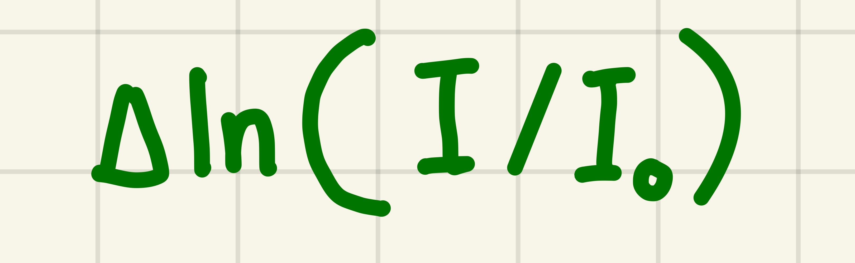 Evaluate l n ( I I 0 )