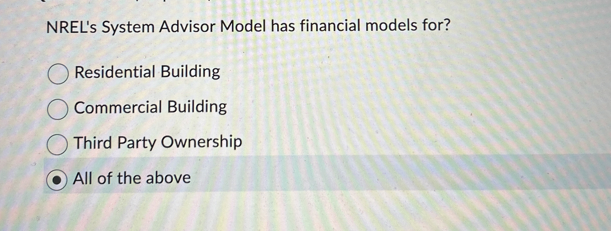 NREL's System Advisor Model has financial models