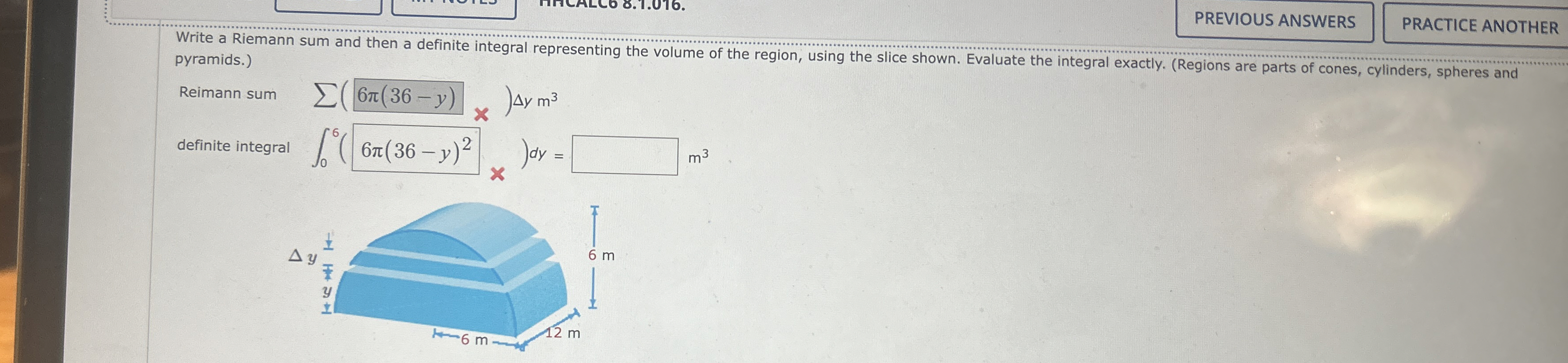 Write a Riemann sum and then a definite integral