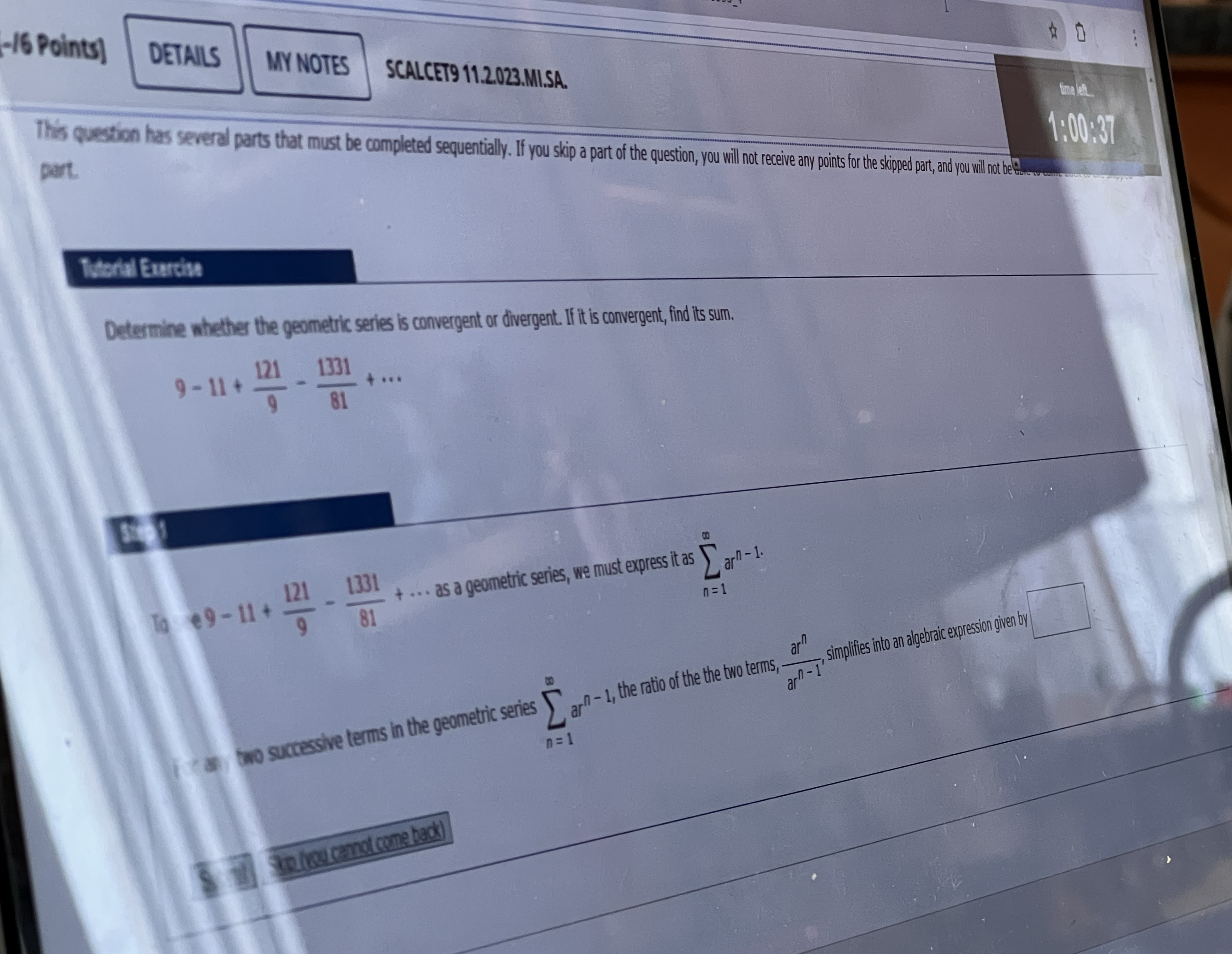 1 6 Points MY NOTES SCALCET 9 1 1 . 2 0 2 3 . MI