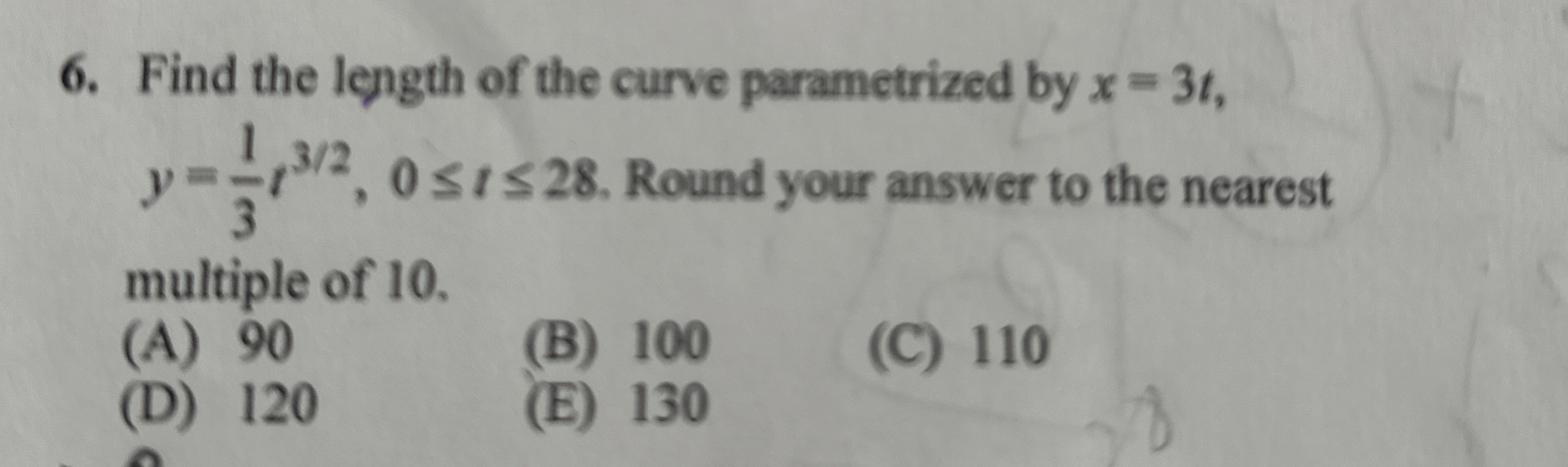 Find the length of the curve parametrized by x =