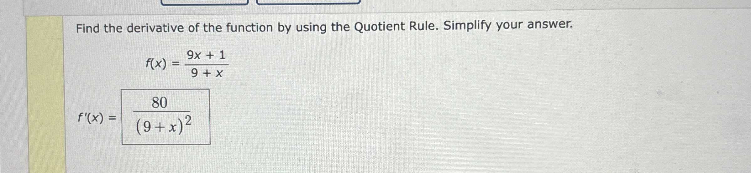 Find the derivative of the function by using the
