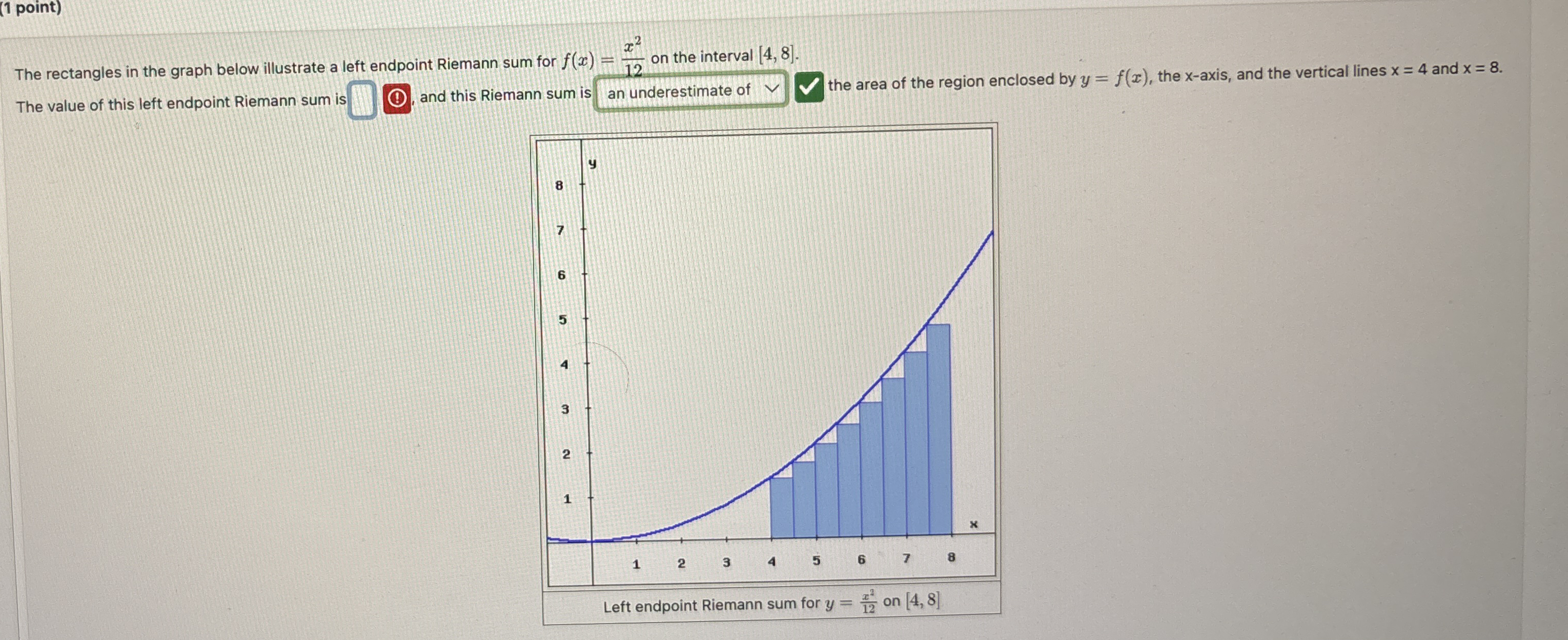 ( 1 point ) The rectangles in the graph below