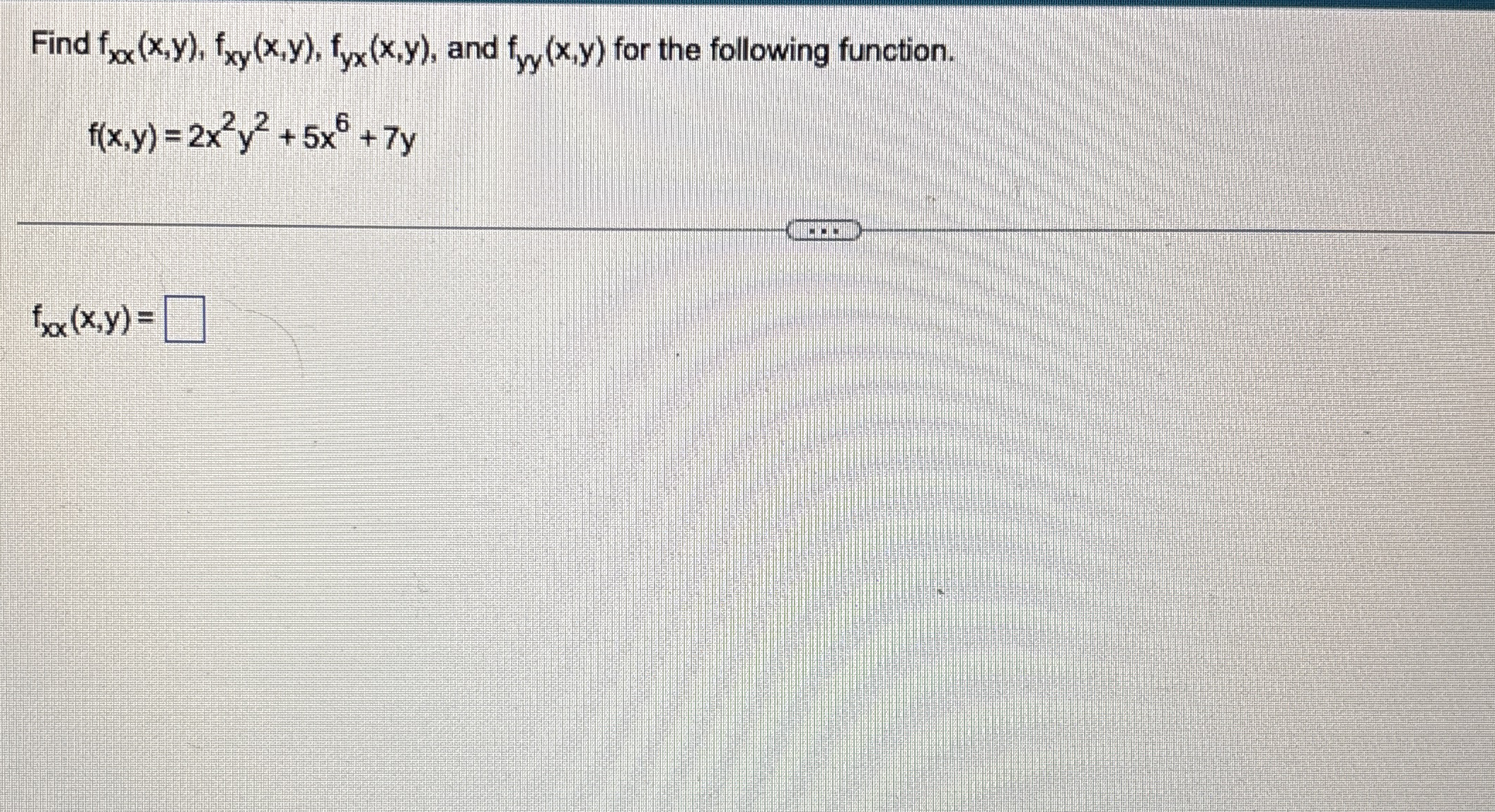 Find f ( x , y ) , f x y ( x , y ) , f y x ( x ,