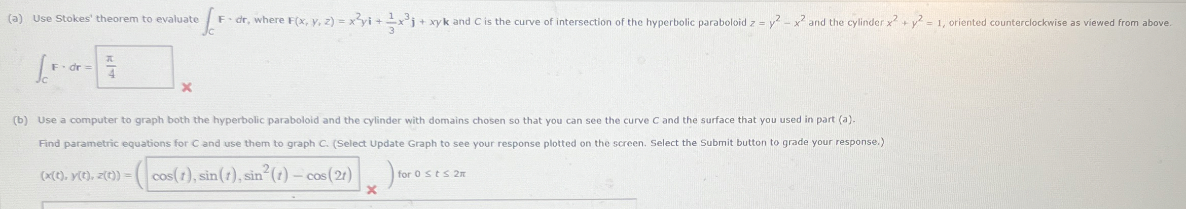 C F * d r = ( b ) Use a computer to graph both