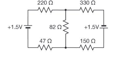 Calculate the currents through left loop, right