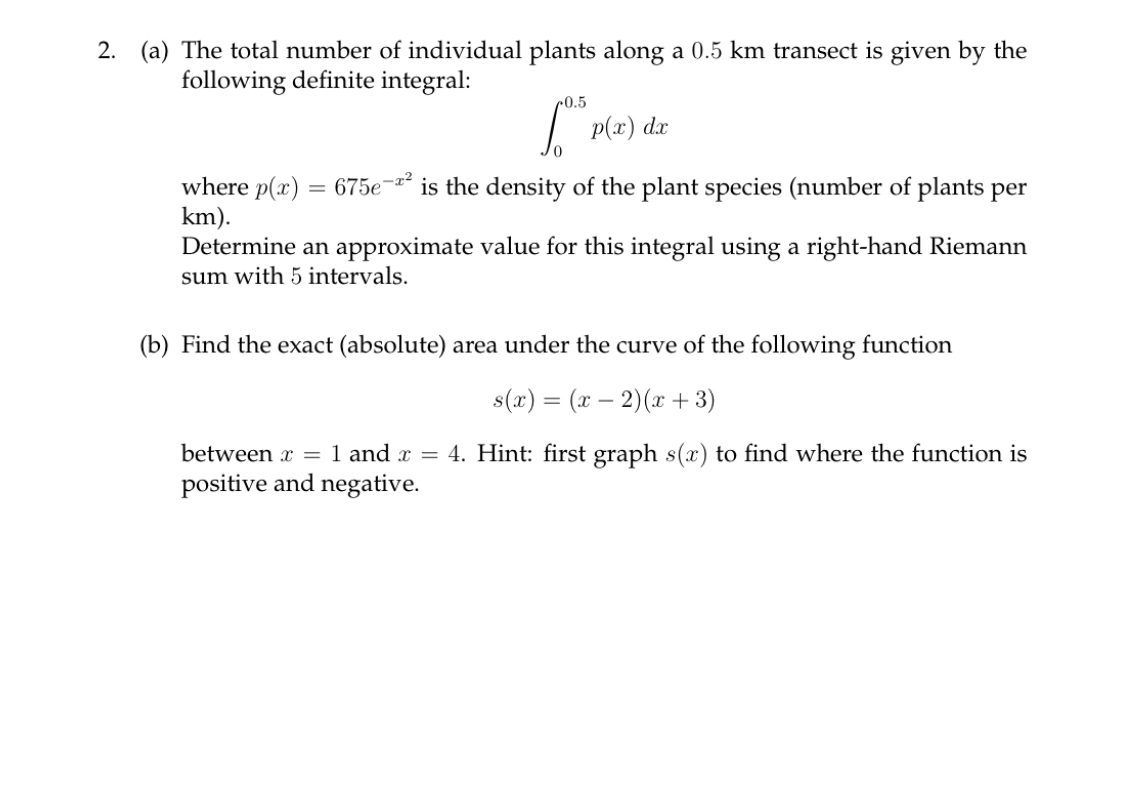 ( a ) The total number of individual plants along