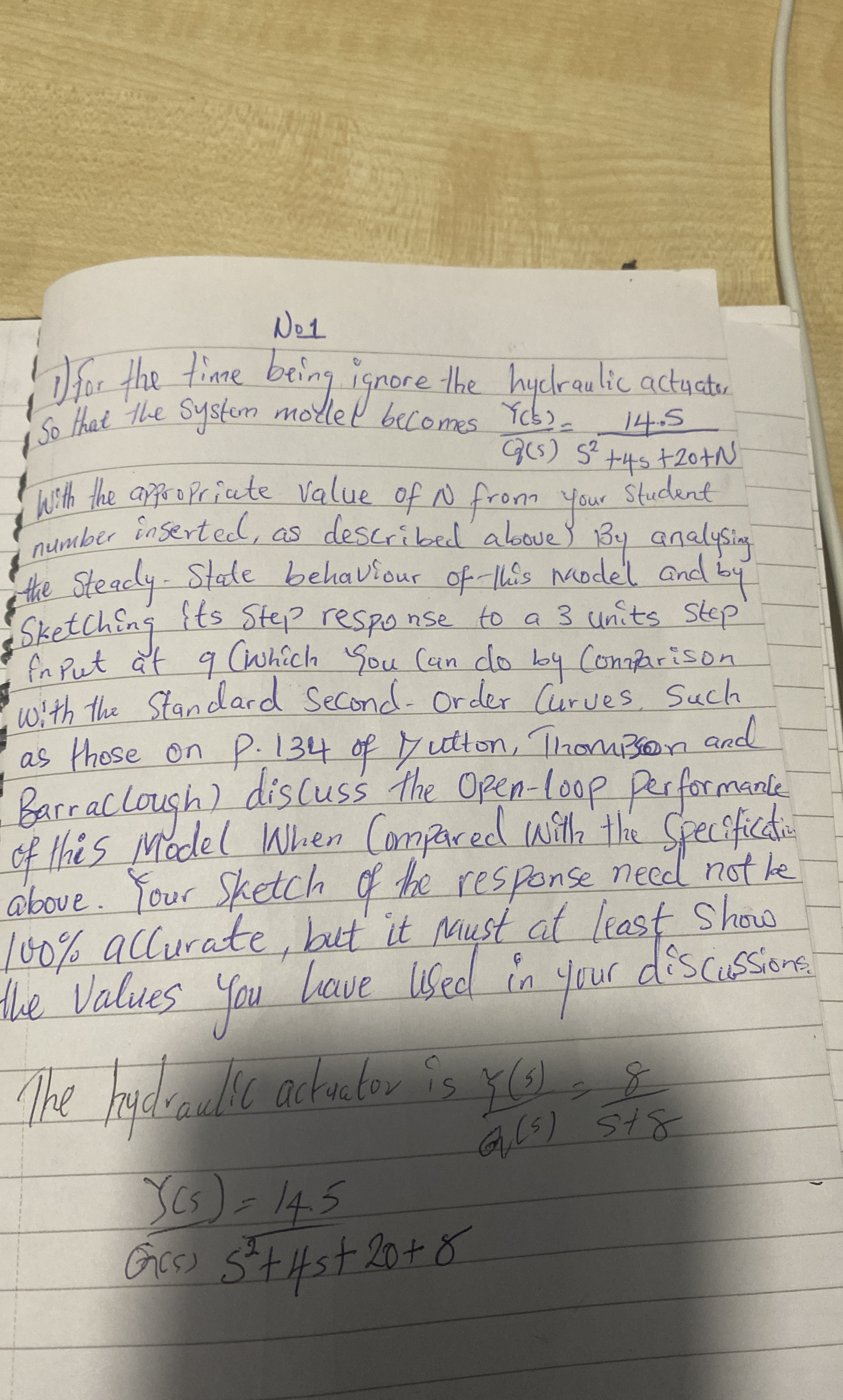 No 1 for the time being ignore the hydraulic