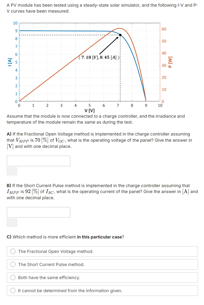 A PV module has been tested using a steady -