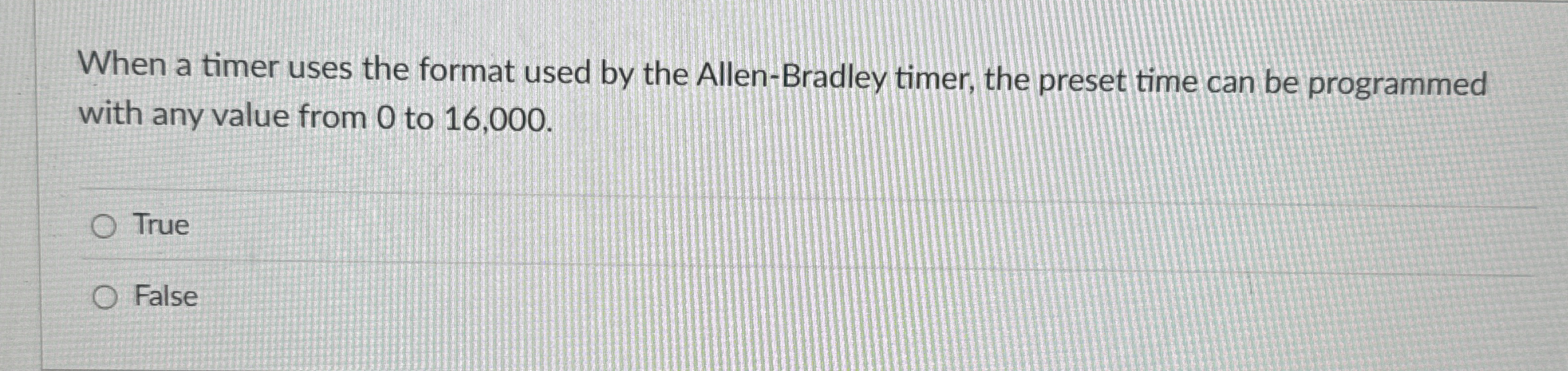 When a timer uses the format used by the Allen -