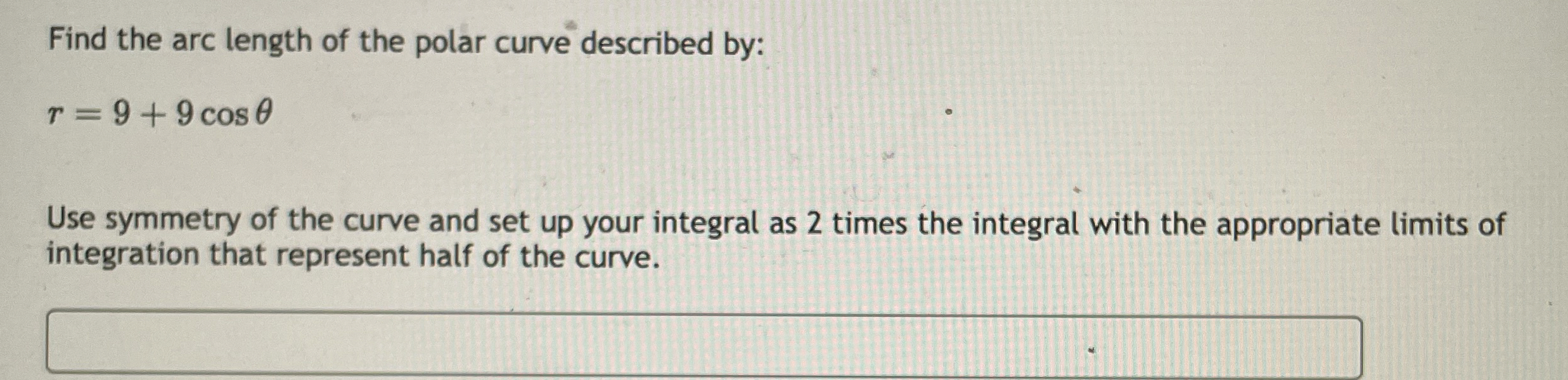 Find the arc length of the polar curve described