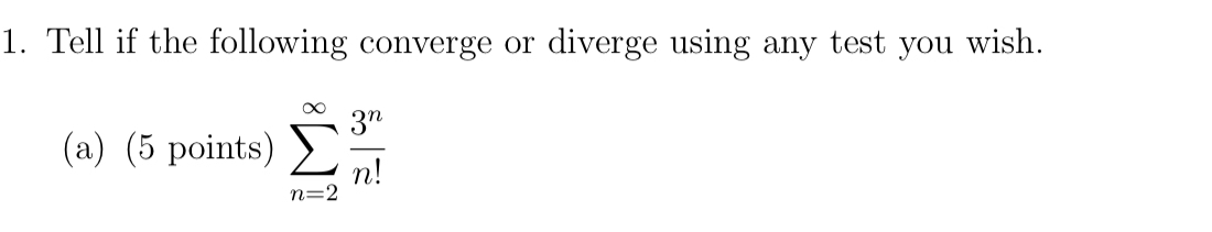 Tell if the following converge or diverge using
