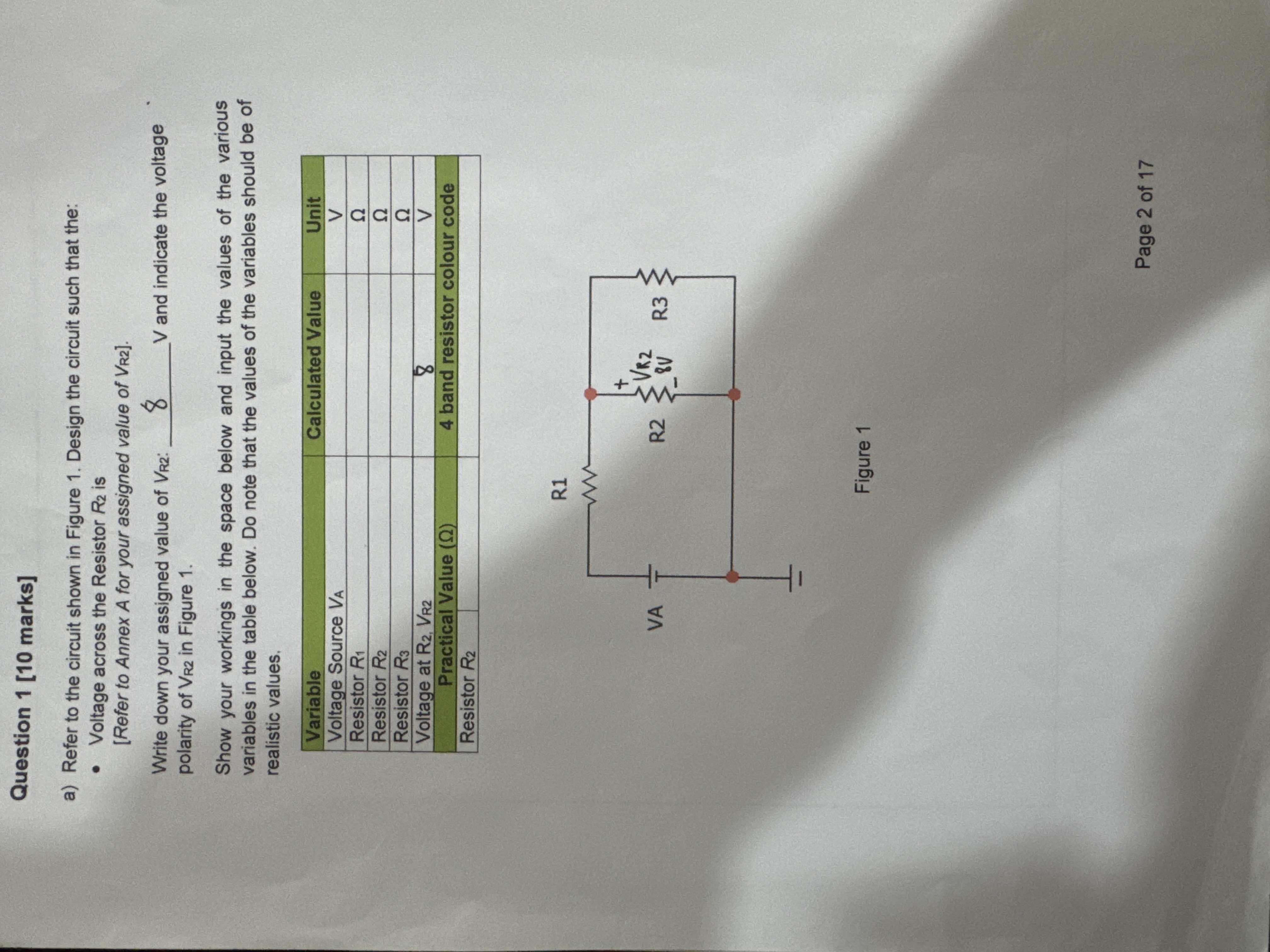 Question 1 [ 1 0 marks ] aR _ ( 2 ) is [ Refer to