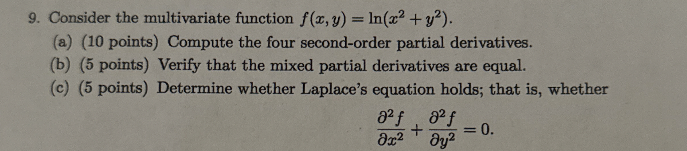 Consider the multivariate function f ( x , y ) =