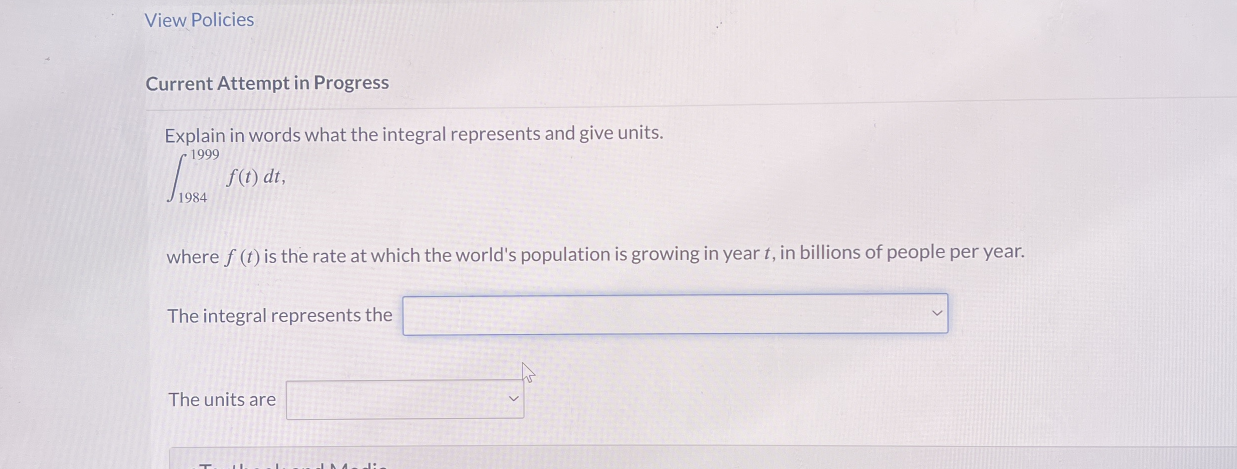 View Policies Current Attempt in Progress Explain