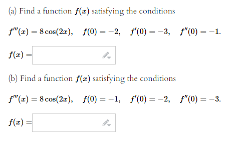 If f ( x ) = 8 cos 2 x + 2 0 x 3 + 7 ex , f ( 0 )