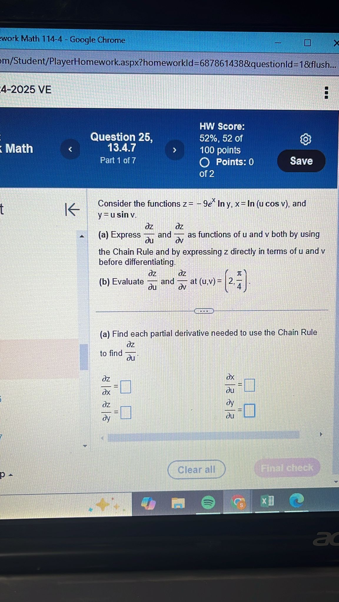 work Math 1 1 4 - 4 - Google Chrome m / Student /