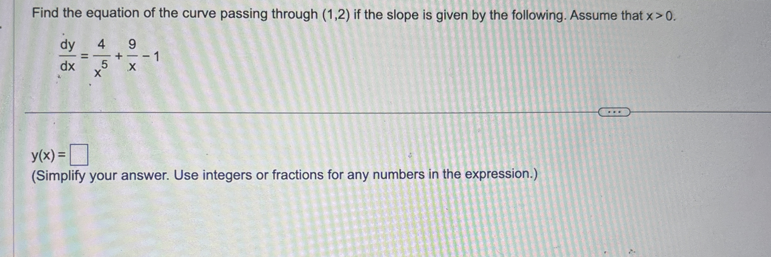 Find the equation of the curve passing through (