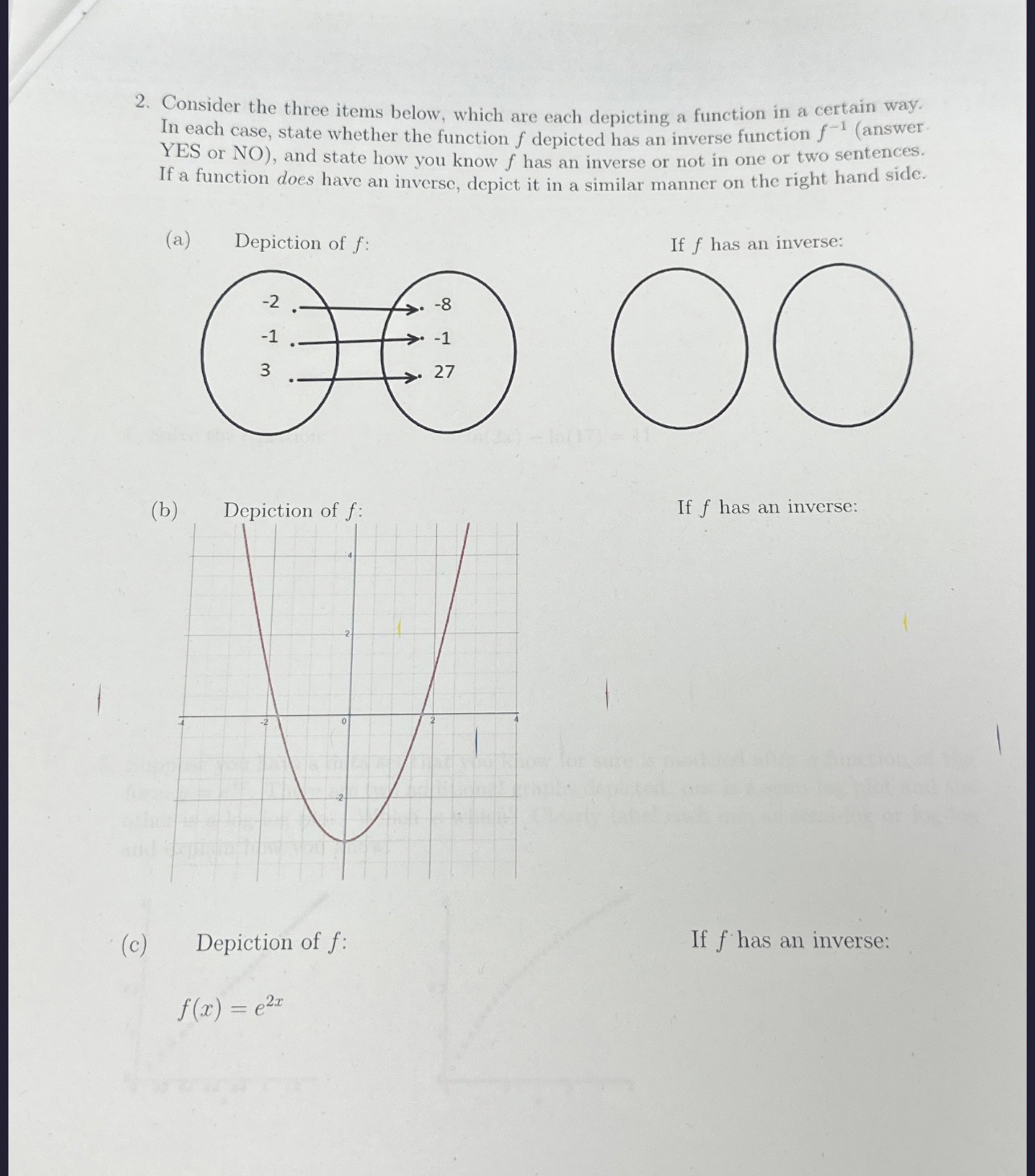 Consider the three items below, which are each