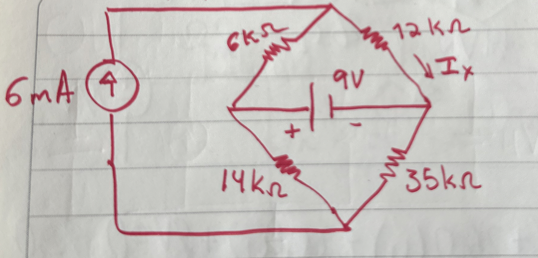 Give the circuit. Determine Ix