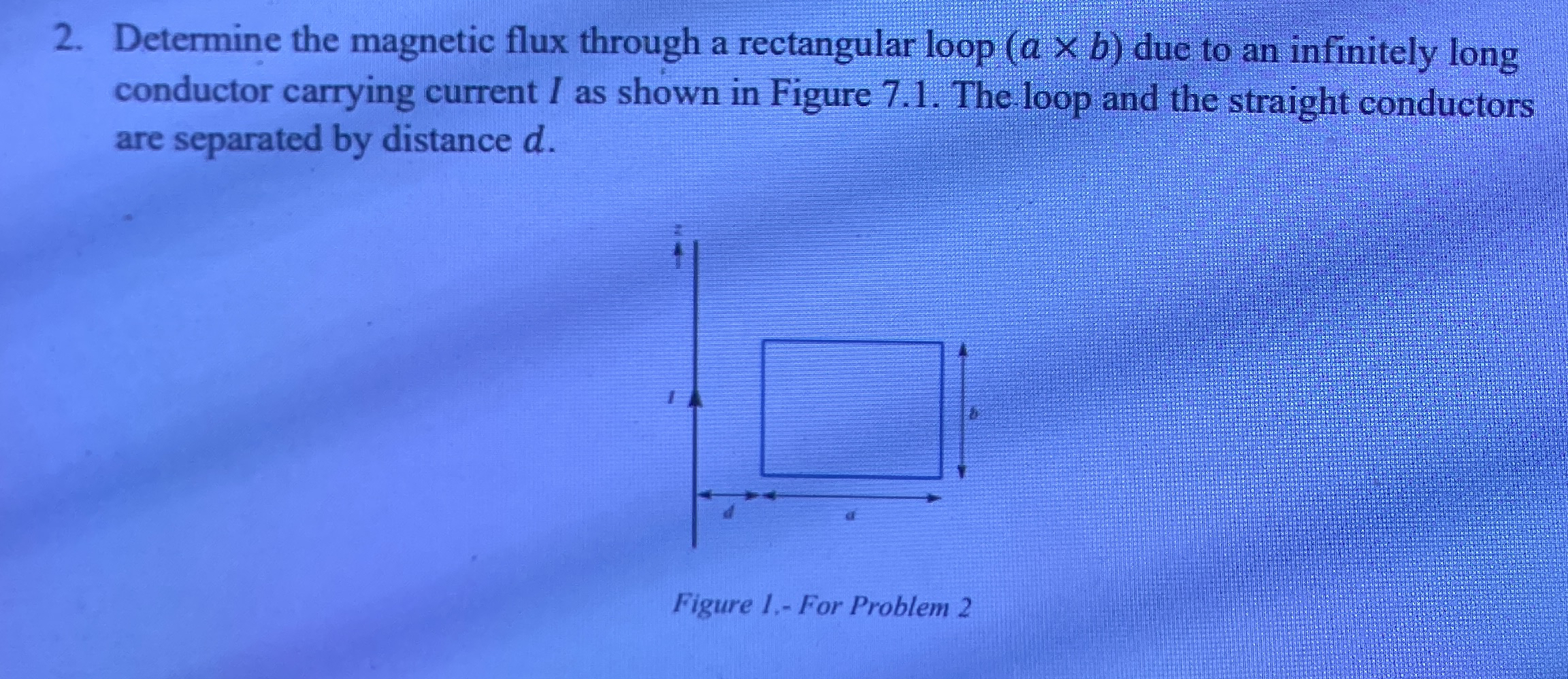 Determine the magnetic flux through a rectangular