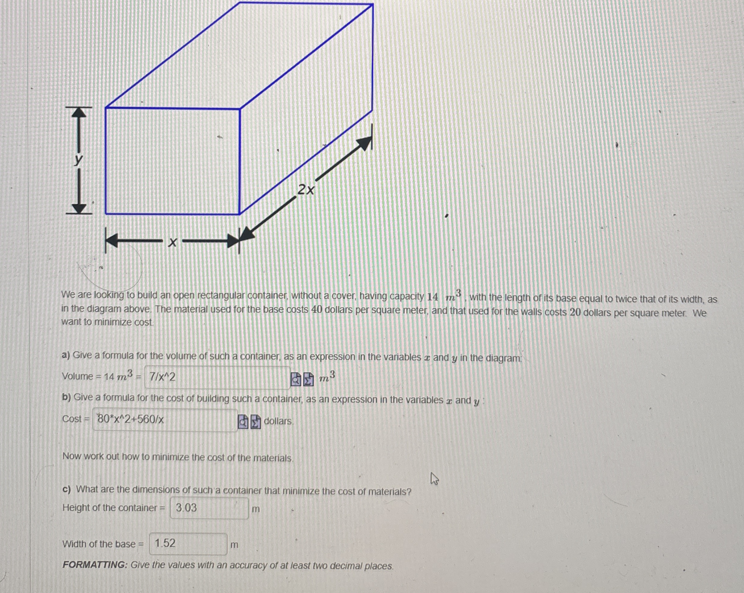 We are looking to build an open rectangular