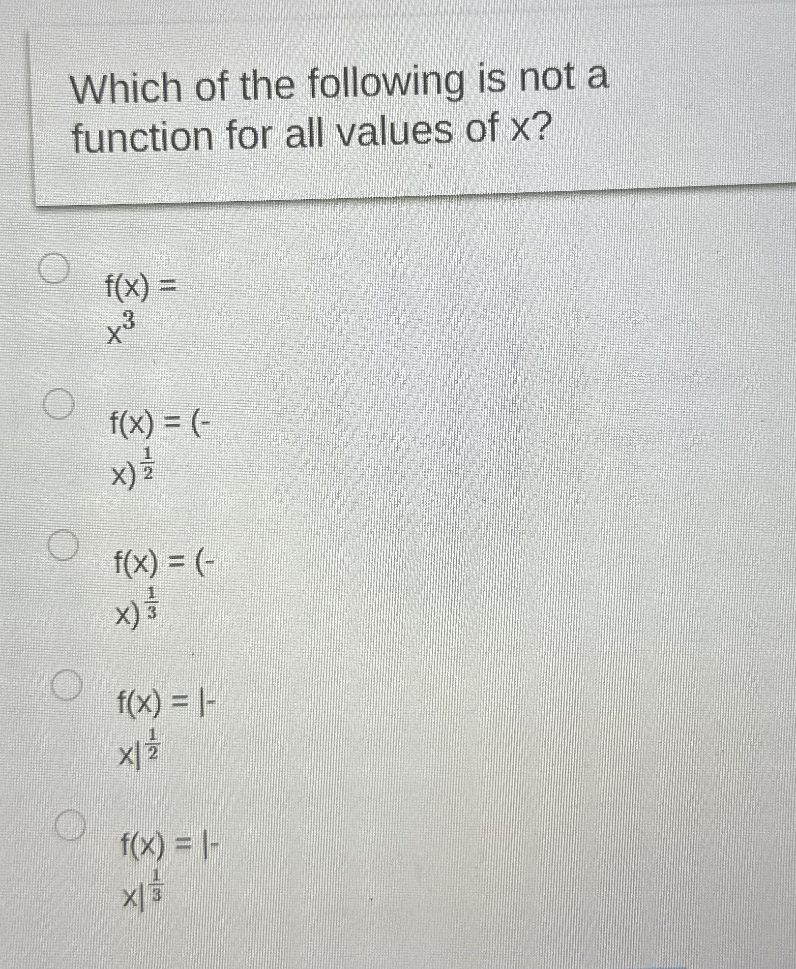 Which of the following is not a function for all