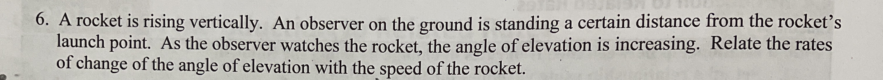 A rocket is rising vertically. An observer on the