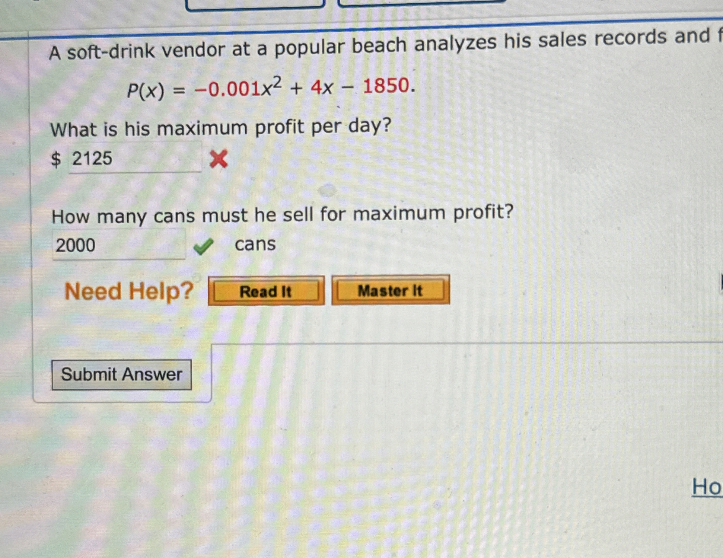 A soft - drink vendor at a popular beach analyzes